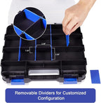 Hardware Organizer Box 34 Compartments Small Parts Organizer with Removable Dividers Durable Plastic Double Side Tools Box Screw Organizers For Nuts, Bolts, Screws, Nails 2Pack