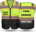 Safety Vest Reflective High Visibility with 5 Pockets ＆Zipper Class 2 Adult Unisex Construction Security Workwear