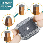 Ansible 24 Pcs Chair Leg Floor Protectors Square, Silicone Felt Furniture Leg Pads Caps Covers for Hardwood Floors (Fit:1-5/8" to 2")