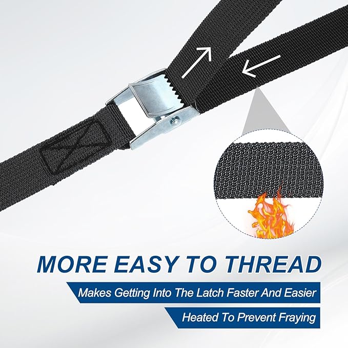 PATIKIL Lashing Straps 1" x 39 Ft, Tie Down Strap Cam Buckle Adjustable Ratchet Straps 551 lbs for Cargo Trucks Motorcycle Luggage, Black