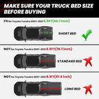 LASFIT Bed Mat for Toyota 2007-2021 Tundra 5.5FT/5.5'Truck Bed Mat All Weather 5.5 FT Bed Liner for Toyota Tundra 2021 2020 2019 2018-2007 Accessories TPE Trunk Mat Cargo Mat (Not Fit Drop-in Liner)