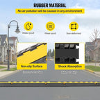 Happybuy 5 Pack Rubber Cable Protector Ramp 2 Channel Heavy Duty 66000lbs Load Capacity Cable Wire Cord Cover Ramp Speed Bump Driveway Hose Cable Ramp Protective Cover
