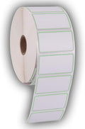 2.25" X 1.25" Direct Thermal Perforated Stickers Labels for Barcodes, Address, Consignment - Compatible with Zebra, Rollo, Godex and More (Green Border, 6 Rolls)