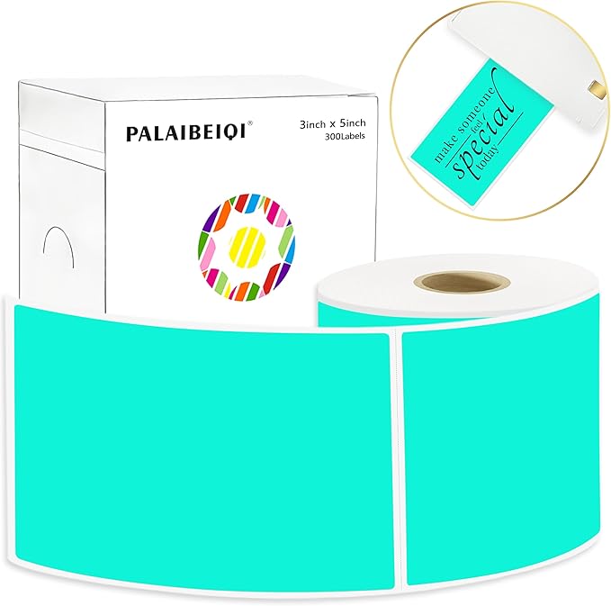 3x5 Inch Thermal Label Stickers,300Pcs Waterproof Rectangle Labels for Storage Bins,Moving Boxes,Address & Inventory Organization,Small Business Labeling,Watercolor Green