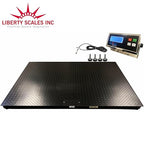 Heavy Duty Industrial 60" x 60" Floor Scale with 2 Bumper Guards Accurate Digital Pallet 5’ x 5’ Scales for Warehouse or Shipping Weighing (5000 lbs x 1 lb)