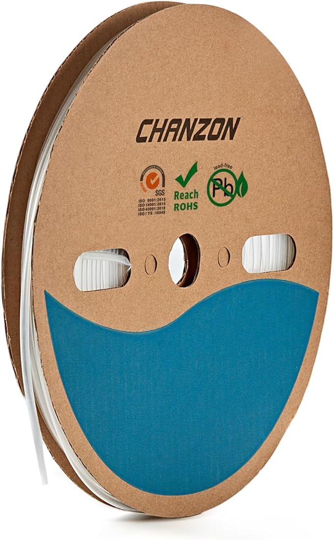Chanzon 3:1 Ratio - 80ft Roll - Heat Shrink Tubing 1/16" (1.6mm) - Marine Grade Waterproof Adhesive Lined - (25M Total Length) Clear/Transparent Polyolefin Sleeving Wrap Shrinking 3 to 1 Ratio 1pcs