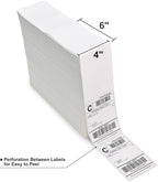 L LIKED 4 x 6 Thermal Labels Fanfold,5000 White Shipping Mailing Labels with Perforated and Strong Adhesive,Compatible with Zebra & Rollo Printer,Commercial Grade