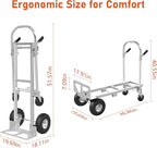 800 LBS Dolly Cart with Wheels, 2 in 1 Folding Hand Truck, Stainless Steel Heavy Duty Industrial Convertible Hand Cart, Utility Collapsible Hand Truck Dolly for Warehouse, Home, Office, Etc