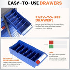 75 Drawers Bolt and Nut Tool Storage Cabinet, Large Capacity Parts Organizer with Label Stickers for Screws, Nuts, and Bolts
