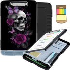 Clipboard with Storage,Clip Boards 8.5X11 with Storage & Pen Holder,Heavy Duty Plastic Nursing Clipboards Foldable,Coaches Clipboard Folder Case,School Office Supplies，Sugar Skull Butterlies Floral