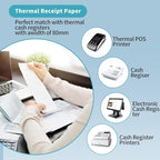 MFLABEL 3-1/8" Thermal Paper Rolls - 10 Rolls x 230ft, Compatible with Star Micronics, Epson, IBM & POS Receipt Printers | Smudge-Proof 80mm Credit Card Paper for Clear Transactions