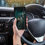 Car Registration and Insurance Holder,Leather Vehicle Glove Box Organizer Wallet for Document,Perfect for any Car,Truck,Motorcycle,Driver License,Trailer or Boat,Men & Women,Cute Green Sea Turtles