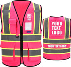 AYKRM Custom Logo Personalised Printed High Visibility Reflective 2 two tone work construction Safety Vest