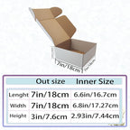 7x7x3 Inches White Shipping Boxes Set of 25，Cardboard Boxes Recyclable Corrugated Boxes Mailers for Small Business, Transporting, Packaging Storage Boxes and Craft Gifts Giving Products Box