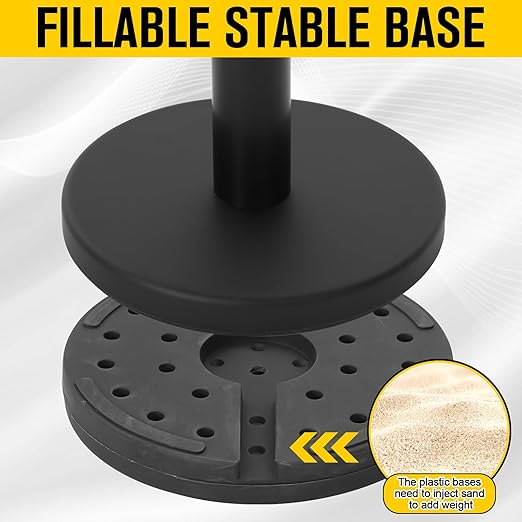 Therwen 12 Pcs Stanchions with 8.2 ft Retractable Belt Black Yellow Crowd Control Stanchions Set and Stanchion Post Sign Easy to Assemble Line Dividers Queue Ropes for Theaters, Weddings, Exhibitions