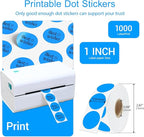 1 Inch Circle Dot Stickers 1000 PCS Color Coding Thermal Labels Dots Writable Printable Small Round Stickers for Office, Classroom, Inventory, Garage, Organizing Storage, Fluorescent Blue
