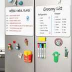 1 Pack Magnetic Dry Erase Board Sheet for Fridge, 12"x8" Erasable Refrigerator WhiteBoard w/ 4 Markers & 1 Eraser- Smooth and Flexible Small Magnet Blank Notepad for Home Kitchen Organizer and Planner