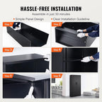 VEVOR Metal Storage Cabinet, Steel Locking Storage Cabinet with 2 Magnetic Doors and 4 Adjustable Shelves, 71'' Metal Cabinet 200 lbs Capacity per Shelf with 3 Keys, for Office, Home, Garage, Black