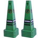 OrangeStar 8-Pack Reserved Parking Cones, Green Four Sided Message Safety Traffic Cones with Heavy Rubber Base for Indoor/Outdoor Use