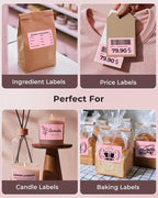 MUNBYN 3x2 Inch Pink Thermal Labels, Thermal Sticker Labels for Price, Barcode, Mailing, Name, 500 Sheets/1 Roll