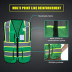 AYKRM 11 color High Vis Reflective Safety Vest for Women Men Security Pocket Zipper