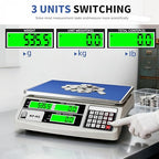 MEIYA Industrial Counting Scale, 30kg/0.5g Digital Coin Scale for Coin, Parts, High Precision Electronic Gram Scale with RS232 Port for Connecting Computer or Printer,kg/g/lb Switching, LCD Display