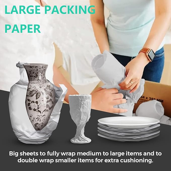 Large Moving Paper Packing Sheets 18x24 Inch Newsprint Paper for Packaging Moving Shipping Supplies, Wrapping Fragile Items, Pet Cage Liners 5.3LB