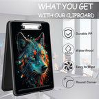 Clipboard with Storage, High Capacity Plastic Storage Clipboard with Pen Holder for Women Teachers Work, School & Office Supplies, Cute Pattern Decorative Clipboards, Colorful Wolf