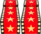 2 Pcs 13 x 72 Inch Movie Night Table Runner with Gold Star Design - Red Carpet Decoration for Birthday Party Supplies（red）