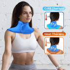 Neck Ice Pack Wrap Cooling Cervical Brace- Upgraded Reusable Hot & Cold Compress Gel Pack for Stiff Neck Shoulder Pain Relief, Swelling, Sprains, Cervical Surgery Recovery & Office Pressure