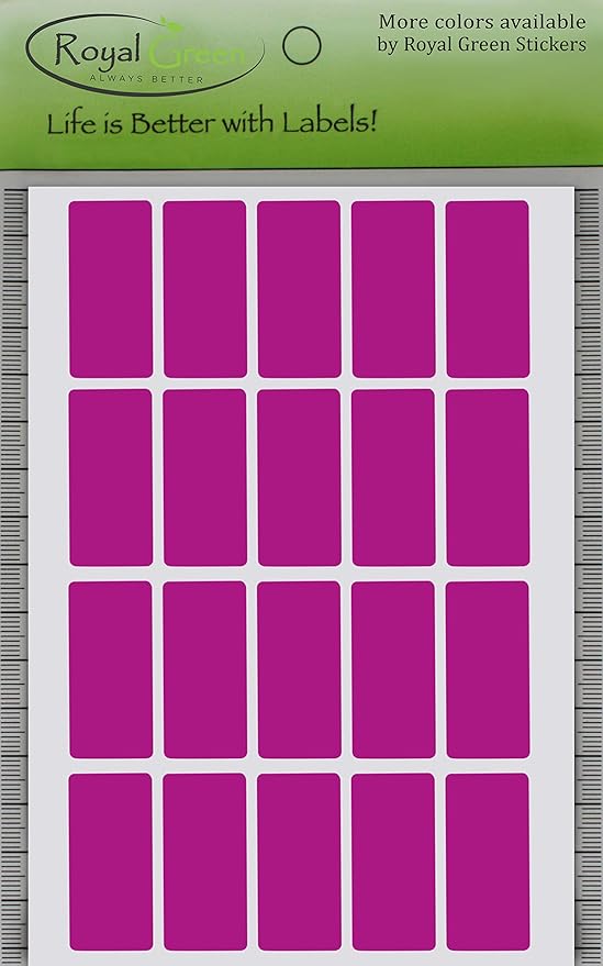 Royal Green Purple Colored Name Tags (40mm x 19mm) 1.57 inch x 0.75-1000 Pack