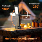 CAVN Rechargeable Camping Lights with Stand 6.5 ft Max Height, Portable Cordless LED Work Light 2200 Lumens 6500/4500/3500K Dimmable Camping Essentials Gear with Detachable Tripod, Black