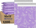 Metronic Poly Mailers 10x13 Inch 1200pc, Shipping Bags for Clothes,Self Adhesive Shipping Envelopes for Small Business,Waterproof Mailers Poly Bags for Shipping,Packaging Mailing Bags Purple Butterfly