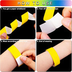 1200 Pcs Plastic Paper Wristbands for Events Neon Color Wrist Bands Concert Identification Wristbands Paper Bracelets Wristbands Party Hand Bands (Yellow)