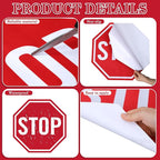 Nuanchu 5 Pcs Stop Floor Sign Stickers, 17" x 17" Anti Slip Adhesive Non-reflective Octagon Stop Safety Warning Tags Labels for Garage Street Traffic Parking
