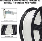 FLASHFORGE PLA Filament 1.75mm, 3D Printer Filament 1kg (2.2lbs) Spool, Dimensional Accuracy +/- 0.02mm, 3D Printing Filament Easy to Use and Fits for Most FDM 3D Printers (White)