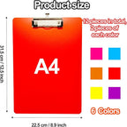 12 Pack Plastic Clipboards,Office Clipboards Standard A4 Letter Size,Colorful Clear Clip Boards with Hangable Low Profile Clip,Clipboard for Classrooms,Offices,Doctor,Nurse,Colored Assorted