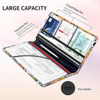Premium Car Registration and Insurance Card Holder, Cute PU Leather Car Document Holder, Vehicle Glove Box Car Organizer with Magnetic Closure for Driver License, Cards Colorful Paws