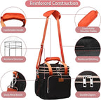Expandable Insulated Lunch Box for Women Men, Double Deck Large Lunch Bag Tote Leakproof Lunch Cooler with Shoulder Strap for Adults Work Shift Outdoor Picnic Daytrip, (Black, 16L),GLENKEY