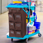 Generic High Capacity Janitorial Cart Bag with Rectangular Cleaning Cart Replacement Organizer for Hotel Housekeeping Hanging Garbage Bag