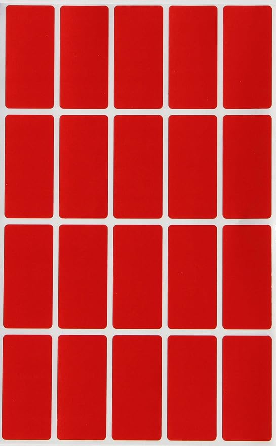 Royal Green RED Rectangular Color Sticker 1.57 inch x 0.75 inch - Color Code Labels Rectangle (40mm x 19mm) 300 Pack