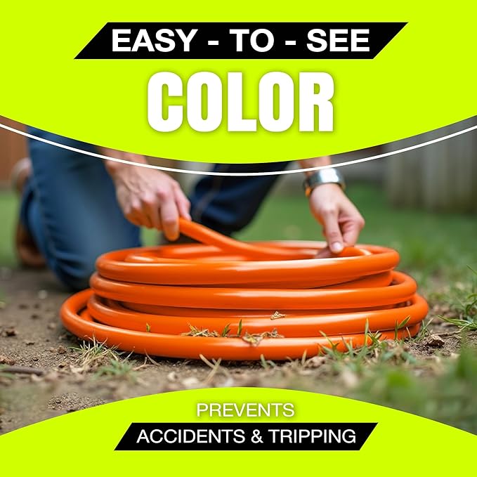 3ft Outdoor/Indoor Extension Cord 3-Outlet 12/3 Gauge Extra Heavy Duty ETL Listed, 3 Prong SJTW, Waterproof, Flexible Cold-Resistant Long Power Cord,15A 125V 1875W, Orange by LifeSupplyUSA