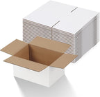 Calenzana 7x5x4 Inches Shipping Boxes Pack of 25, White Cardboard Corrugated Box for Mailing Packing and Storage