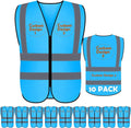 BeautyWill Custom Safety Vest Customized Logo Class 2 High Visibility Reflective Vest with Pockets Construction workwear