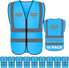 BeautyWill Custom Safety Vest Customized Logo Class 2 High Visibility Reflective Vest with Pockets Construction workwear