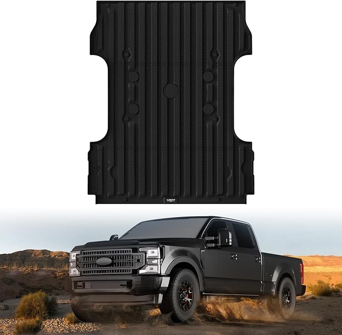 LASFIT Bed Mat 6.75ft for Ford F250 F350 F450 2017-2026 Super Duty 81.9" Truck Bed Liner, All Weather TPE Car Bed Mat for F-250 F-350 F-450, 1PC Black