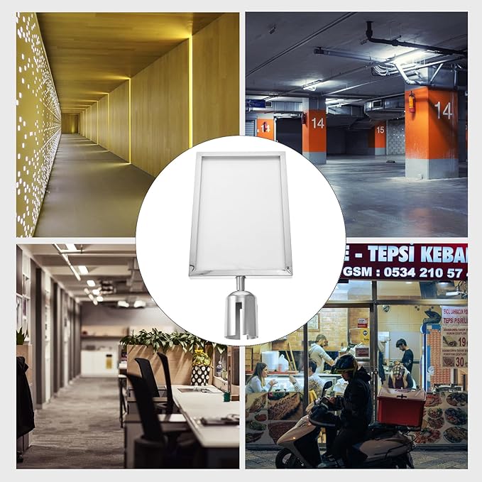 VICASKY Stanchion Sign Holder Queue Barrier Crowd Control Barriers Retractable Rope Supermarket Entrance Security Tape Belt Steel Ropes Heavy Duty Stanchions Holder Stainless Frame Stand