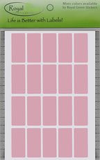 Royal Green Rectangular Pastel Pink Label Stickers Craft Adhesive Rectangles 40mm x 19mm (1.57 inch x 0.75) Great for Envelope Seals - 300 Pack