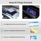 Car Registration and Insurance Holder, Leather Car Glove Box Organizer, Cool Car Accessories for ID, Driver's License Cards & Essential Document,business cards,Men&WomenBlacklight Skeleton Flower