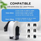Suminey - Compatible Address Labels Replacement for Brother DK-1201 (1.1 in x 3.5 in), Use with Brother QL Label Printers [10 Rolls/4000 Labels + 1 Frame]